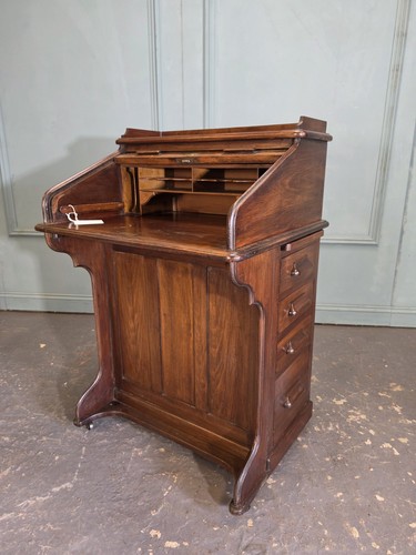 Antique oak roll top lebus - top,