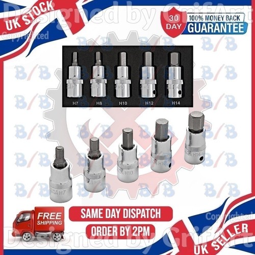 5pc hex socket bit - hex,
