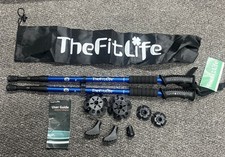 The Fit Life Light Aluminium Trekking Poles Telescopic Walking Sticks Pair Of
