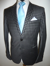 PS Paul Smith Jacket Black Grey Wool Check Blazer Sports Coat Suit UK 38 EUR48