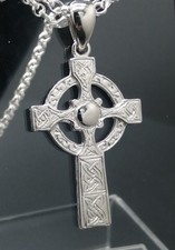 925 Silver Engraved Celtic Cross