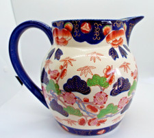 ANTIQUE VICTORIAN STAFFORDSHIRE IRONSTONE HAND PAINTED 4 pt. JUG.