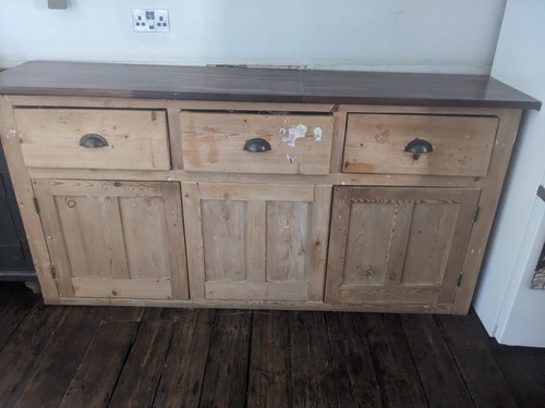 Victorian pine dresser - pine, base