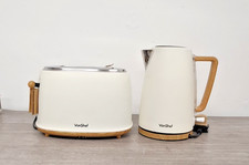Kettle & Toaster Set Cream, 1.7L Kettle 3000W & 2 Slice Toaster 850W, VonShef