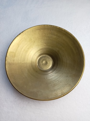 Golden bowl dish decorative - golden,