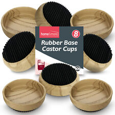 8 Rubber Base Castor Cups Non-Slip Wooden Floor Sofa Chair Furniture Protectors