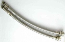 M12 (12mm) x 15mm Monobloc Tap Flexible Connectors / Flexi  Tails (Pair)