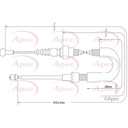 Apec handbrake cable right - handbrake,