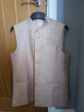 Men's Asian Style Wedding Waistcoat Vest Sage Green Size 38 Chest Handmade