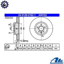 2x BRAKE DISC 24.0128-0162.1