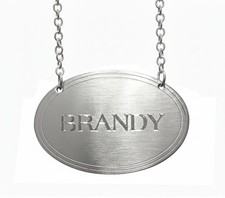 Engraved, Oval Pewter Decanter