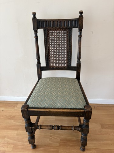 Antique oak cane back chair - oak,