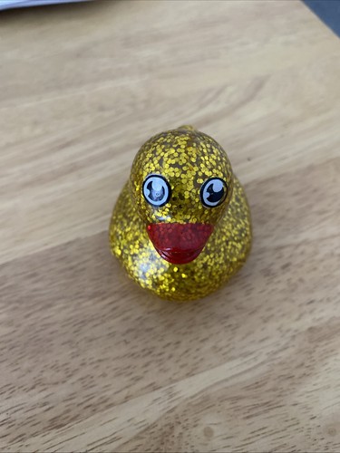 Rubber duck sparkly gold - rubber,