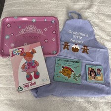 Girls  Apron, Princess Tray, Rag Doll Kit (New) , 2 x books Little Miss & Rosie