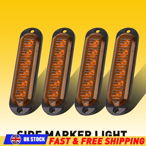 Amber oval led side - 4x,