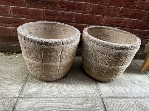 Vintage stone garden planters - vintage,