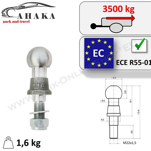 Threaded tow ball - ball, bars