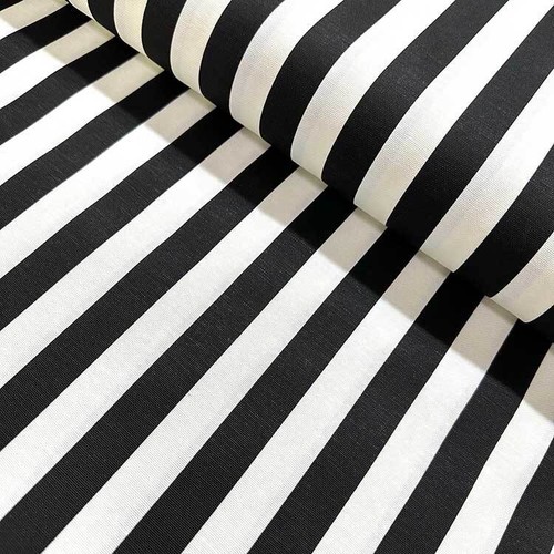 Black white stripe fabric - black,