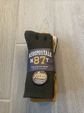 Aeropostale NY 87 4 Pack Athletic Crew Socks Great Colors Cushioned Arch Support