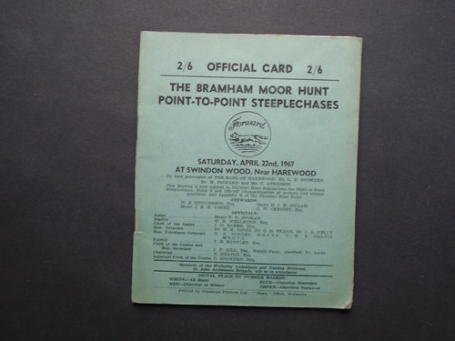Racecard bramham moor - moor, hunt