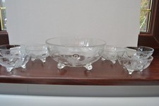 Antique crystal glass etched - glass,