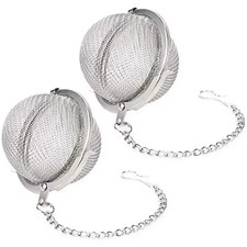 2 Pack Tea Ball Strainer Infuser Stainless Steel Mesh Filter Herb Leaves UK
