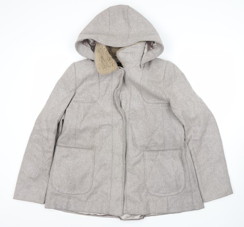 Topshop women grey coat - coat, size