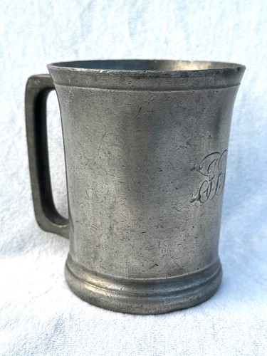 Victorian pub pewter tankard - pewter,