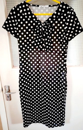 Polka dot midi pencil dress