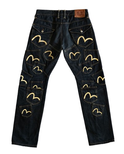 Rare evisu navy selvedge denim - navy,