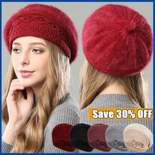 Women Ladies Berets Hat Wool Blend Winter Warm Beanie Cap French Tam Slouch UK