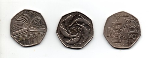 Three 50p coins - , suffragette