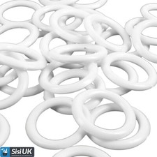 SMALL CURTAIN RINGS 15mm 100x White Plastic Roman Blind Upholstery Cord Hoops UK