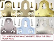 Glass Mirror Plates Brackets Slotted Unslotted Silver & Brass Plated 38mm & 45mm
