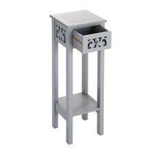 Narrow Tall Bedside Table Drawer Storage End Lamp Table Nightstand for Bedroom