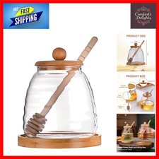Elegant Glass Honey Pot with