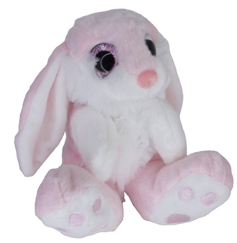 Pink white plush bunny - pink,