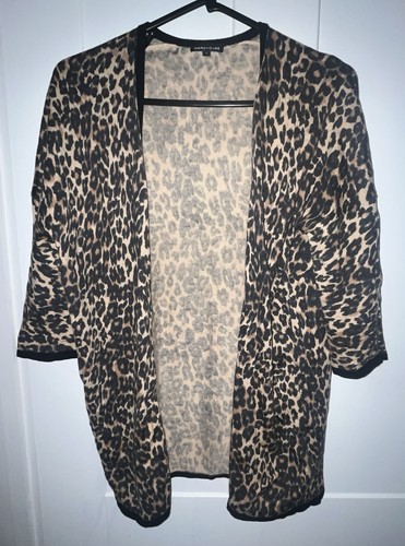 Leopard print open cardigan - open,