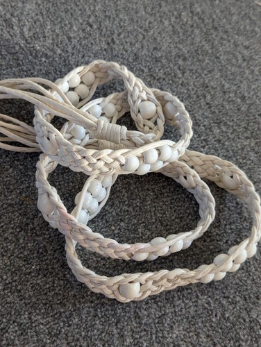 Vegan beaded tie belt onesize - beaded,