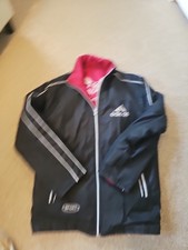 Adidas Reversible Jacket Mens Size 46" Chest Black Or Red Full Zip Up