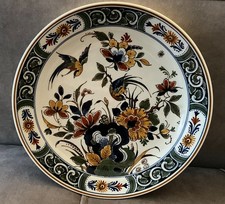 Royal Dutch Polychrome  Plate With Flower & Bird Detail