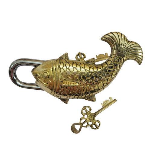 Antique padlock brass hand - padlock,