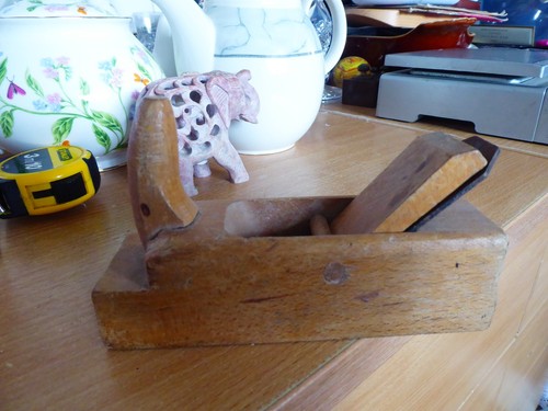 Carved vintage wood plane - vintage,