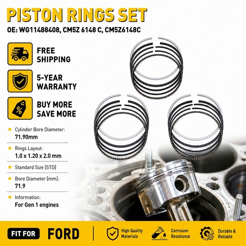 Piston ring set - for, 1.0l