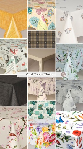 Oval plain table cloth - plain,