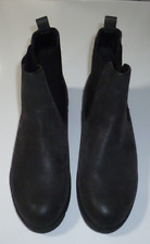 Ladies Sainsbury’s TU Black Synthetic Nubuck Look Pull on Ankle Boots Size 7