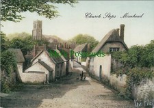 Somerset Postcard - Minehead Church Steps, Artist Kevin Platt  RR20218