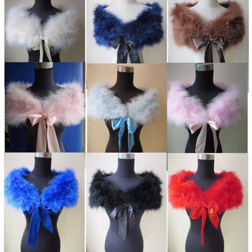 Real ostrich feather fur shrug - real,