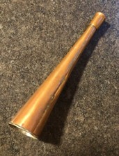 Vintage 7 1/2 inch all copper hunting horn with 1 1/2 inch bell diameter