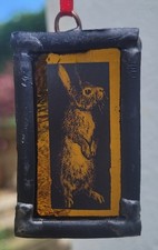 Stained Glass Rabbit amber